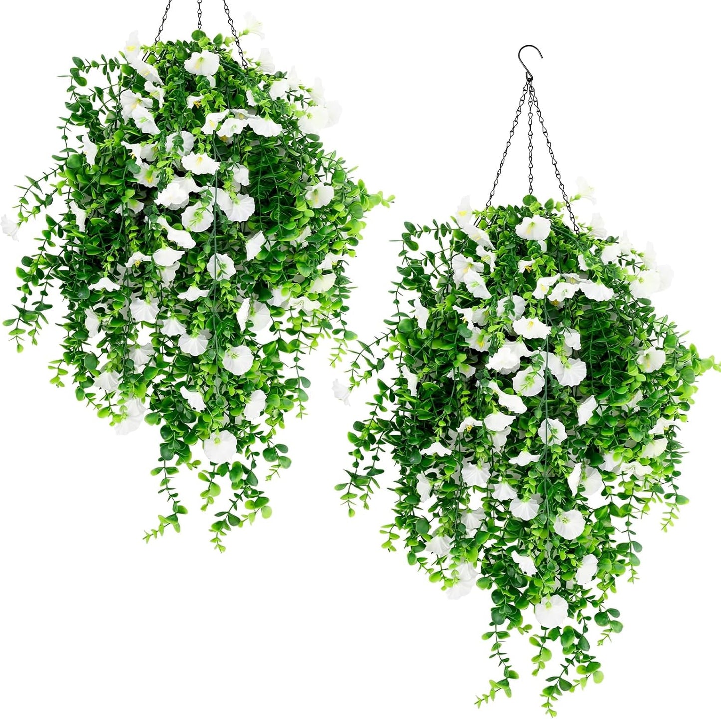 Yinder 2 Set Artificial Eucalyptus and Morning Glory Stems Include 4 P
