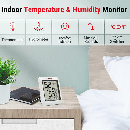 TempPro TP50 Digital Hygrometer Indoor Thermometer Room Thermometer an