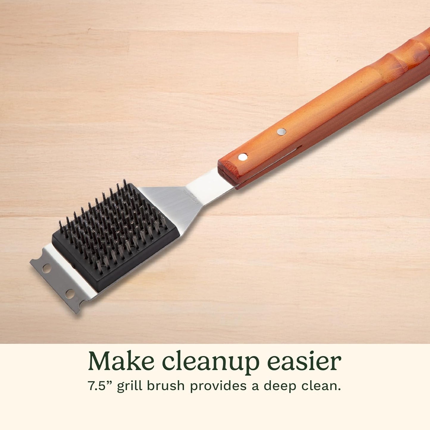 Cuisinart 13-Piece Wooden Handle Grill Tools Set, Grill Utensils Set B