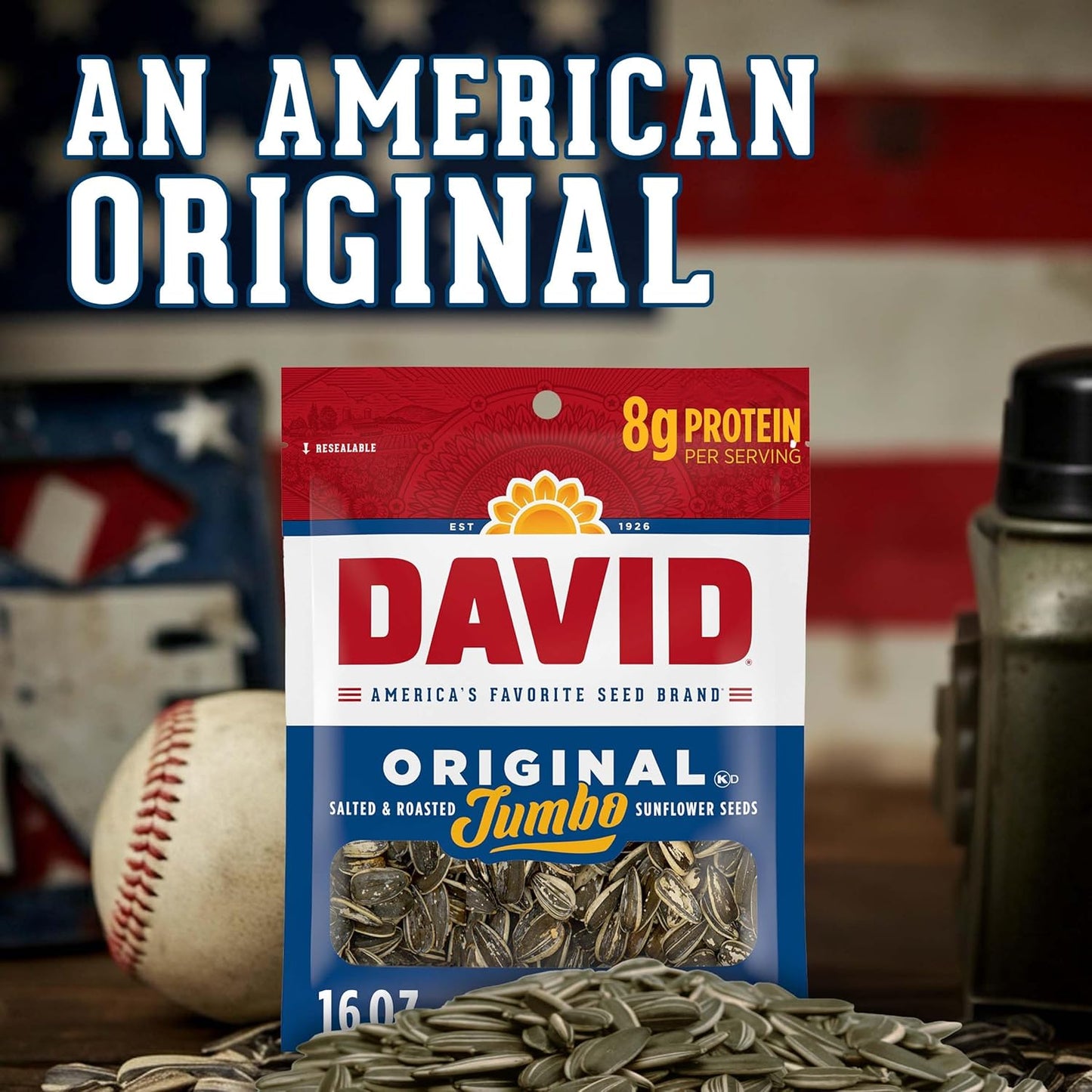DAVID Jumbo Sunflower Seeds, Original Flavor, 16 oz.