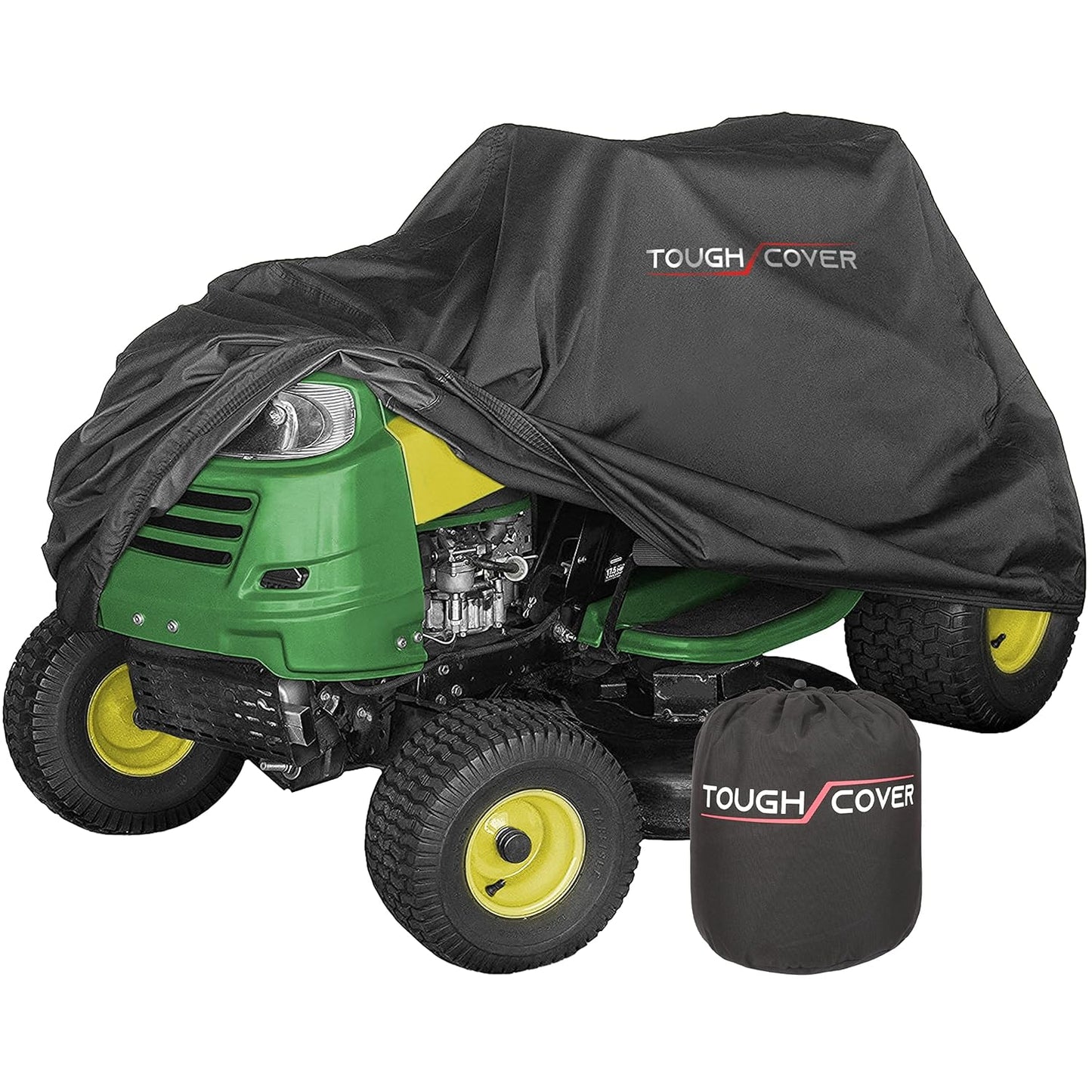 Tough Cover Riding Lawn Mower Cover - 75 x 47 x 49 in, Black - 600D Wa