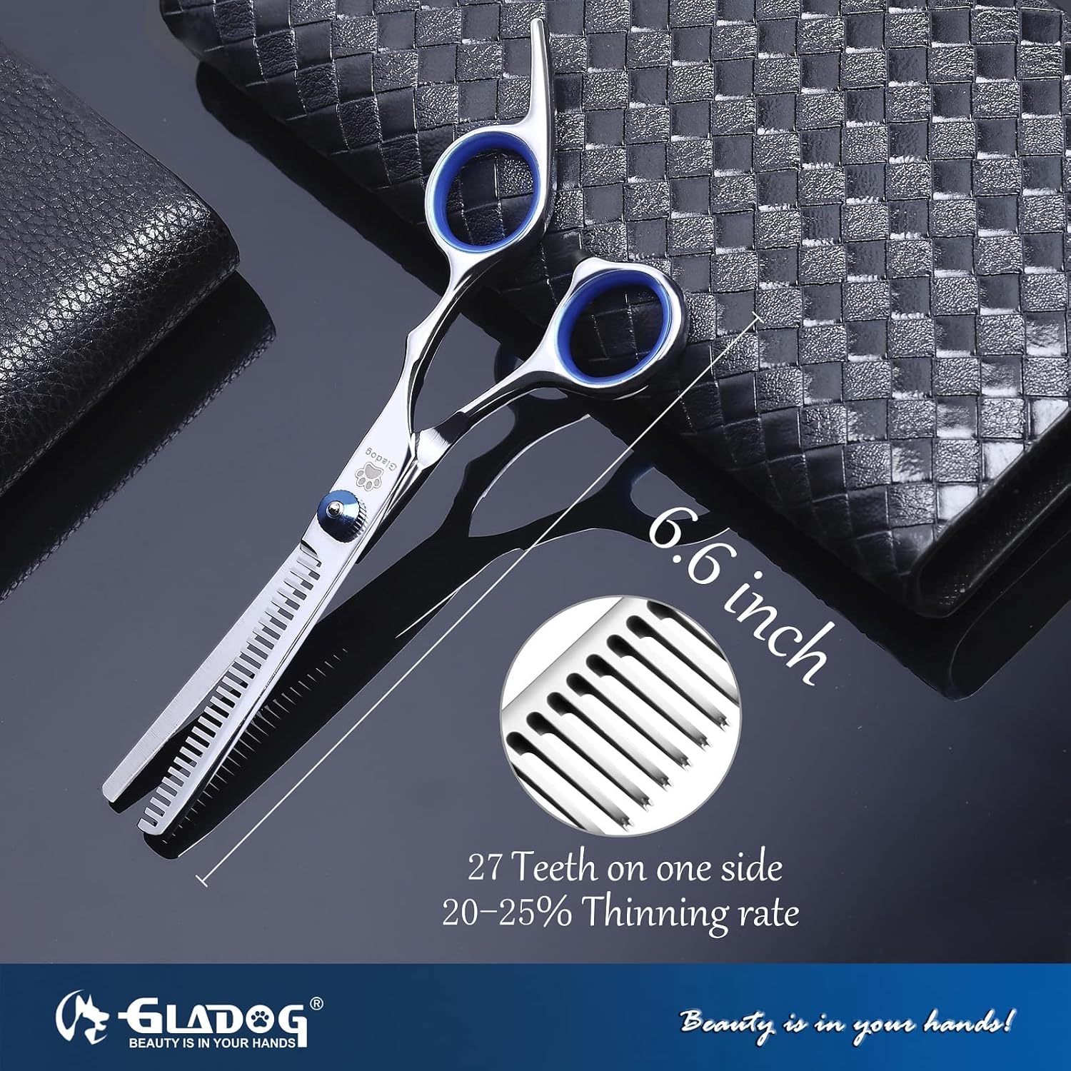 Dog Grooming Scissors Kit with Safety Round Tips, GLADOG Professional 