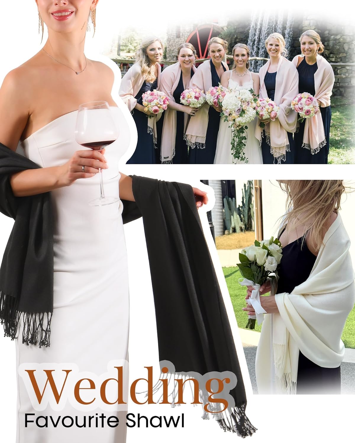 FURTALK Shawls and Wraps for Evening Dress Women's Scarf Wedding Bride