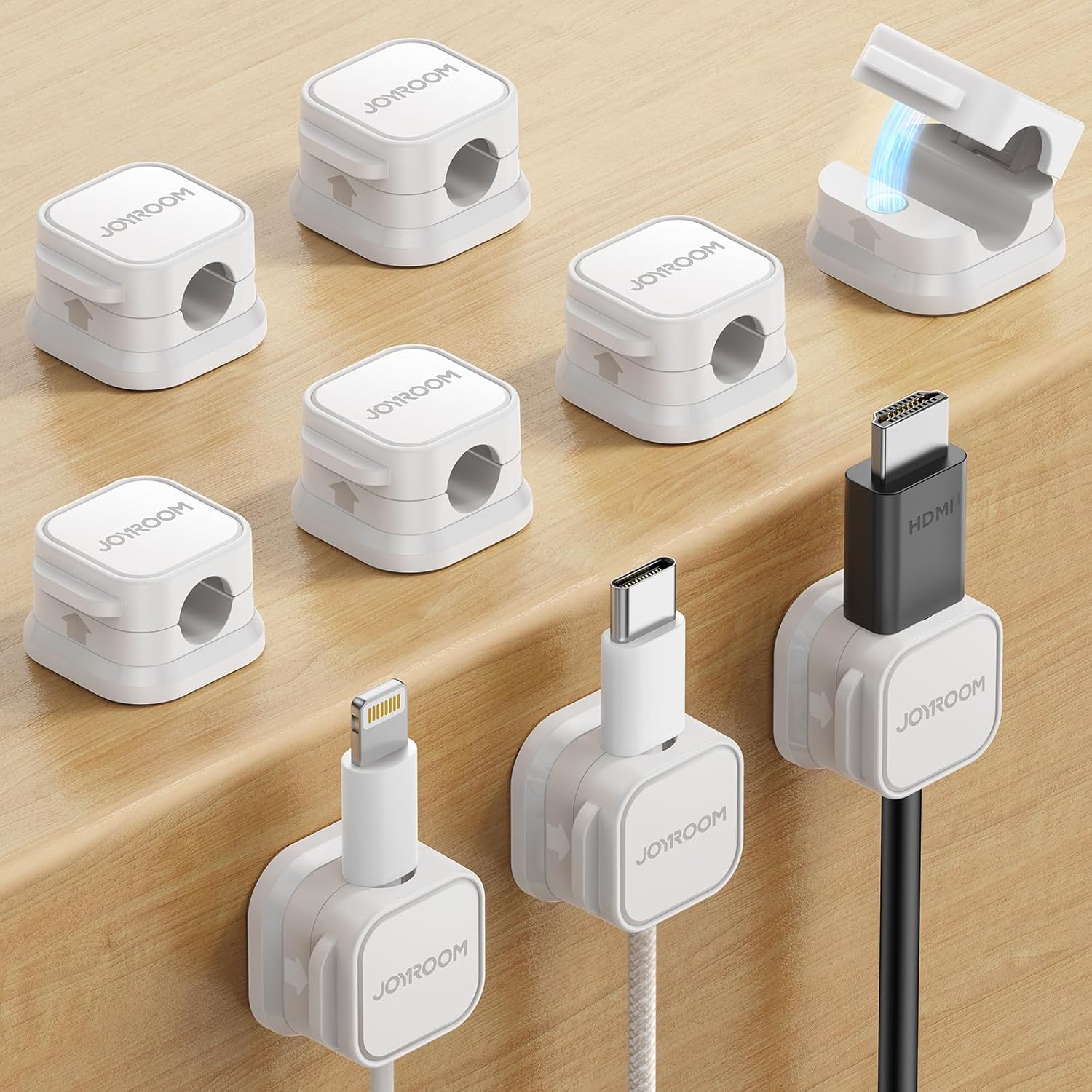 9 Pack Magnetic Cable Clips [Cable Smooth Adjustable] Cord Holder, Und