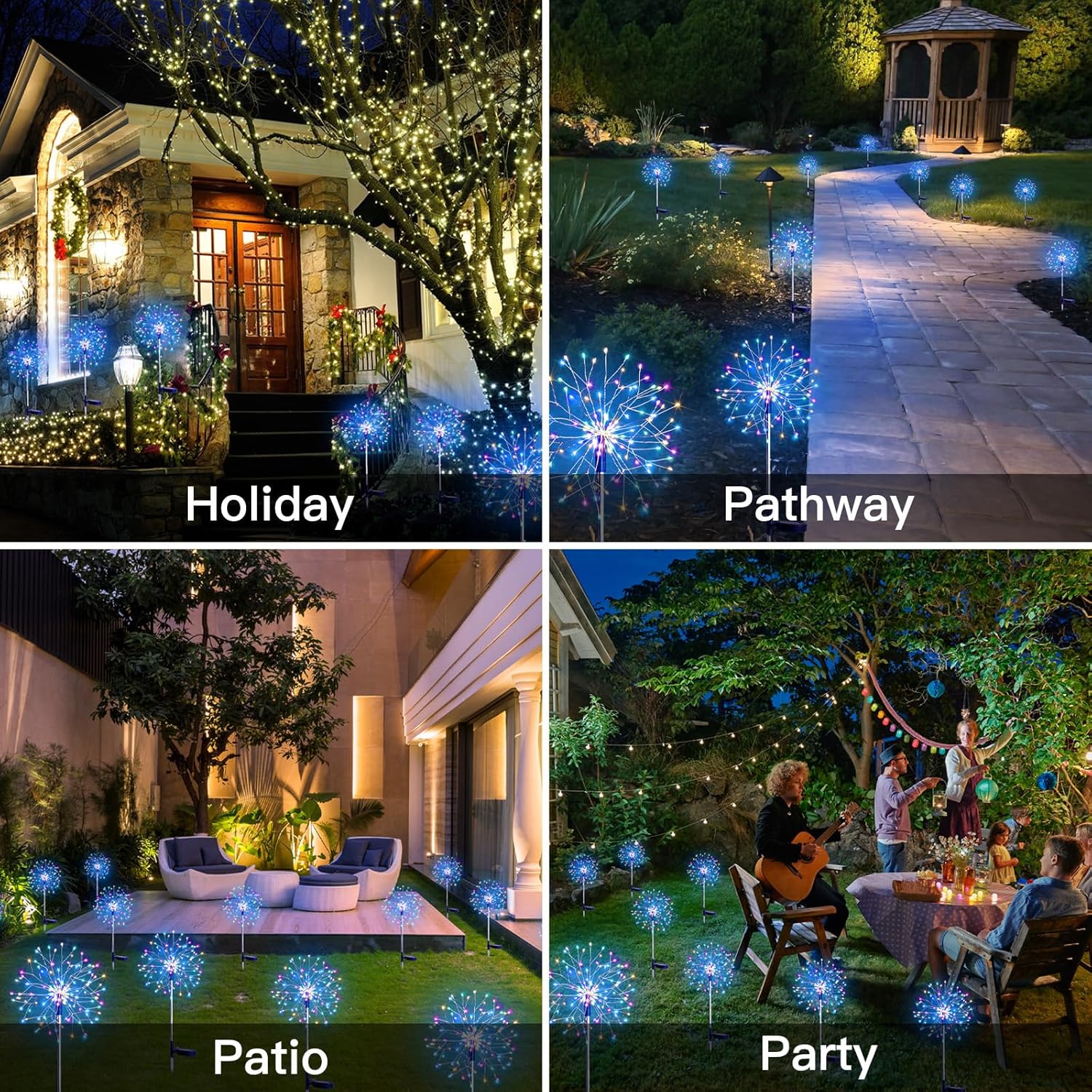 suddus Solar Garden Lights Outdoor Waterproof Decorative, 2Pack 150LED