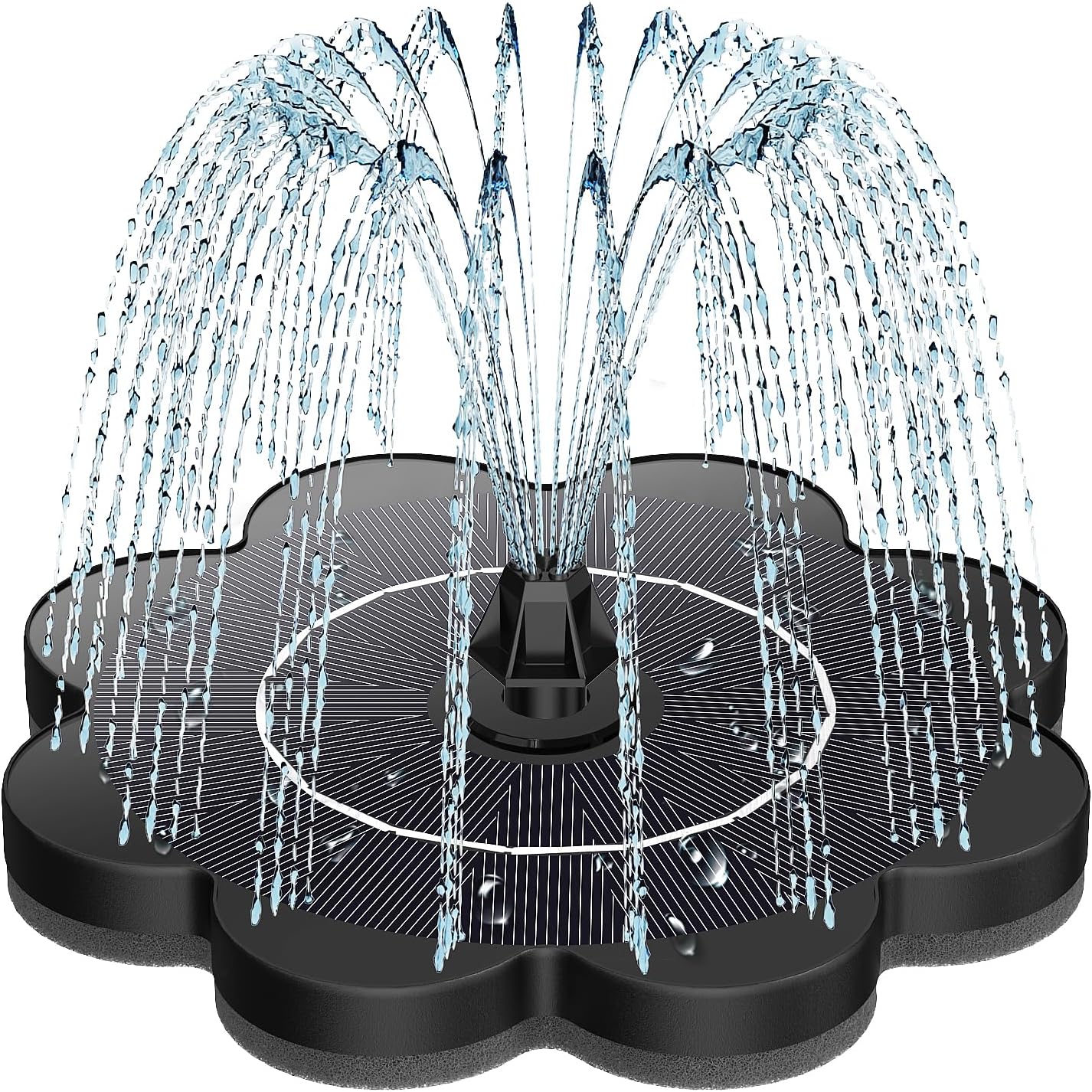 SZMP Solar Water Fountain with Flower Pattern No Battery,Faster Conversion Solar Bird Bath Fountains Glass Solar Panel,Solar Fountain for Bird Bath Garden Small Ponds Outdoor Décor