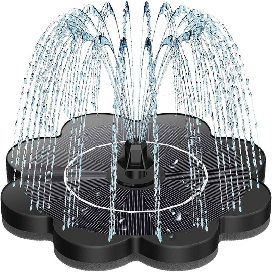 SZMP Solar Water Fountain with Flower Pattern No Battery,Faster Conversion Solar Bird Bath Fountains Glass Solar Panel,Solar Fountain for Bird Bath Garden Small Ponds Outdoor Décor