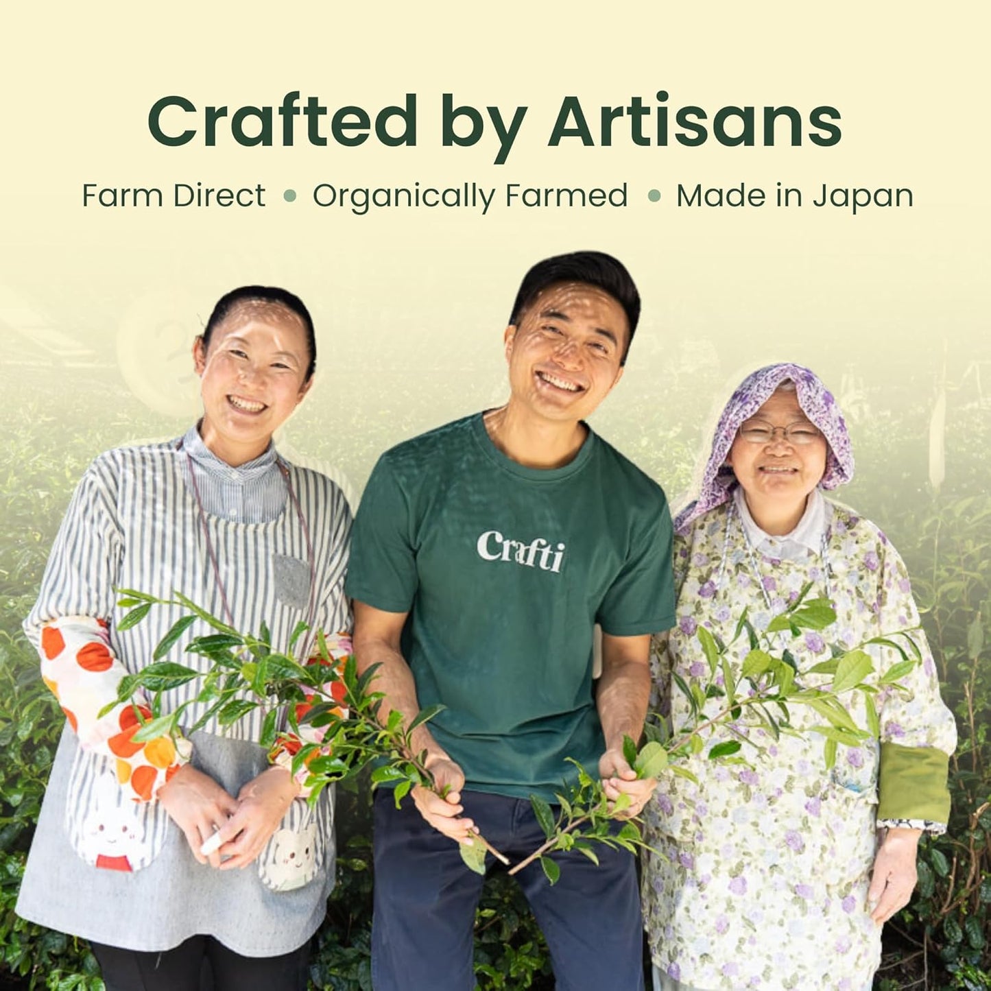 Crafti Ceremonial Grade Matcha Powder (Organic) - Unsweetened Authentic Japanese Daily Matcha Green Tea Powder from Uji, Kyoto for Barista-Grade Lattes (30g / 1.06oz)