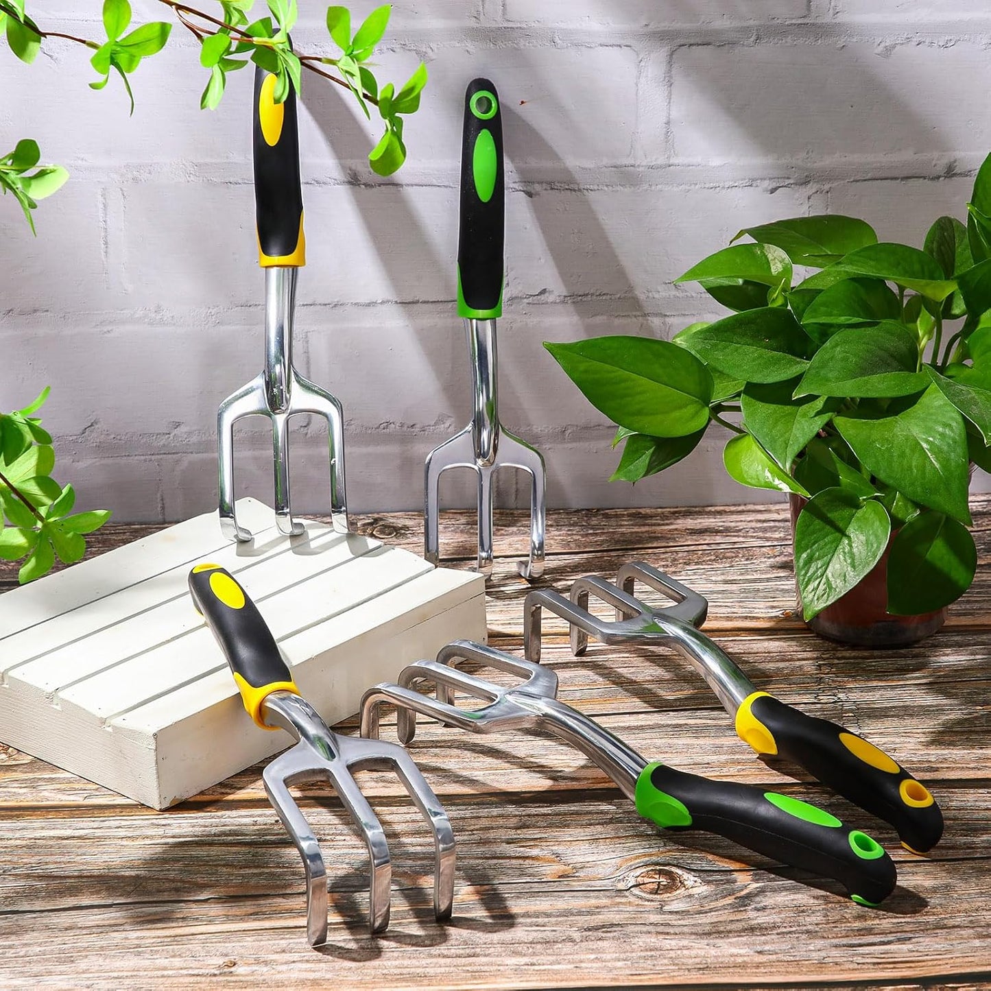 12 Pcs Hand Rake Garden Tool Mini Rake Heavy Duty Garden Cultivator 11