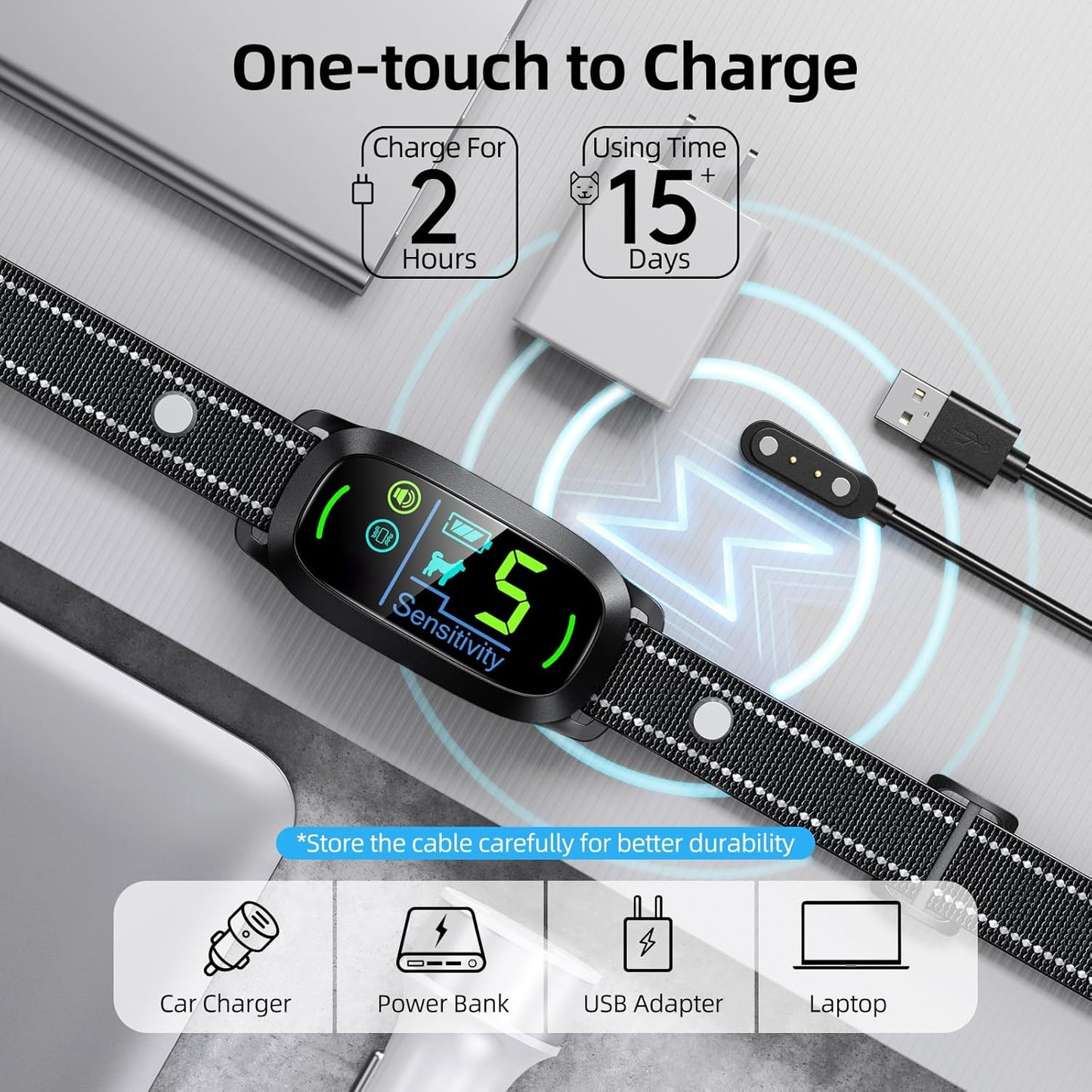 Dog Bark Collar, Rechargeable Smart Collar, Anti Barking Training Coll