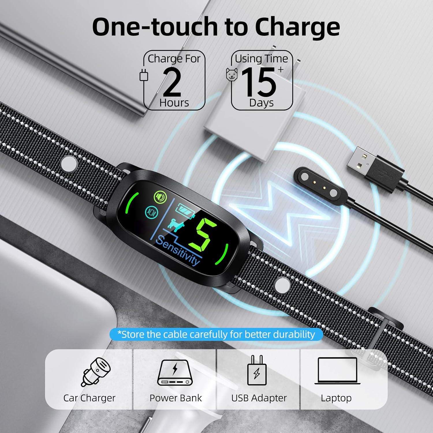 Dog Bark Collar, Rechargeable Smart Collar, Anti Barking Training Coll