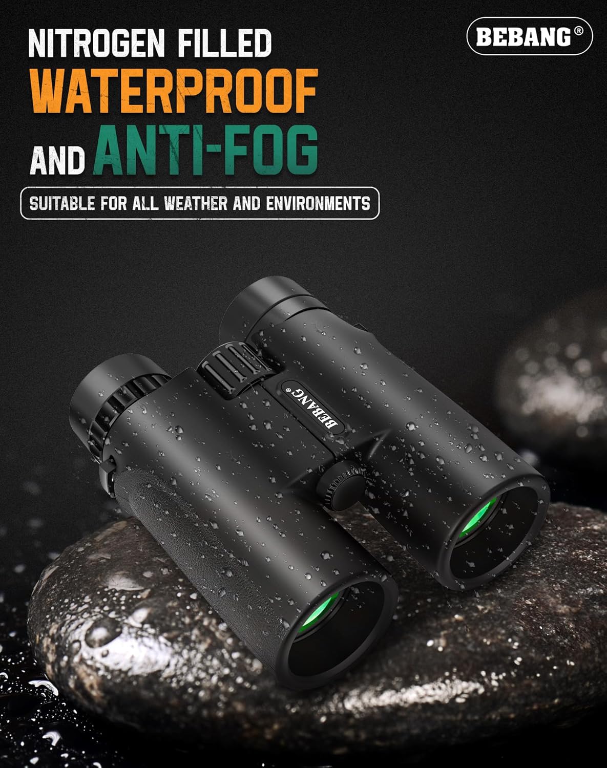 BEBANG Binoculars for Adults 10x42 High Powered Waterproof Binoculars for Bird Watching, Hunting, Travel, Stargazing, Sports, Wildlife, Bright and Clear Range of View