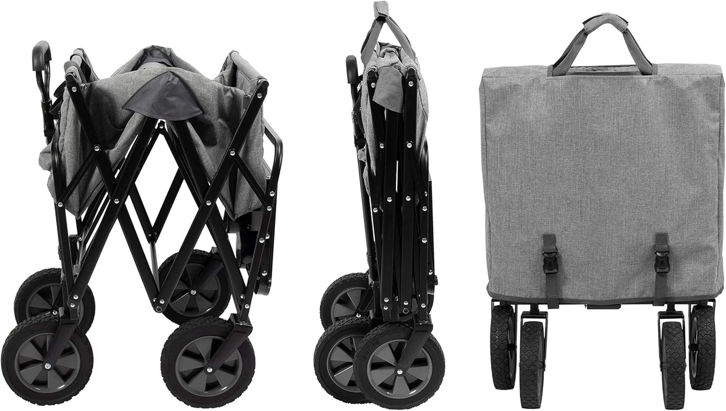Mac Sports Collapsible Folding Outdoor Utility Wagon (Wagon with Side 