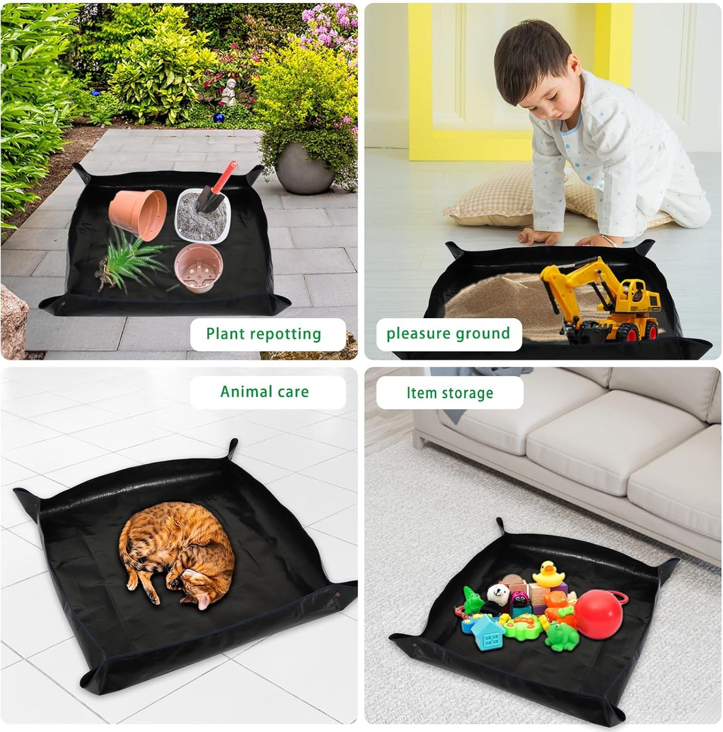 39.4" x 39.4" Large Plant Repotting Mat for Indoor Plants, Portable and Foldable Gardening mat, Waterproof Transplanting Potting Mat in Garden Outdoor