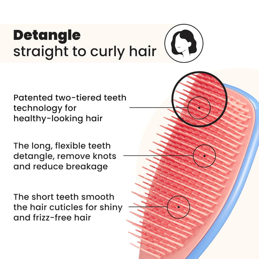 Tangle Teezer Ultimate Detangler Brush for Wet & Dry Hair, Eliminates 
