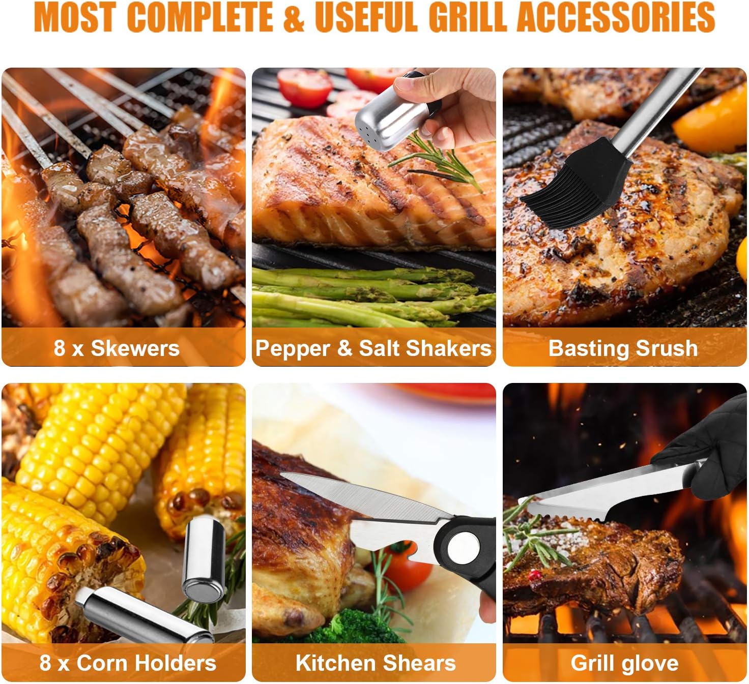 BBQ Grill Accessories Set, 38Pcs Stainless Steel Grill Tools Grilling 