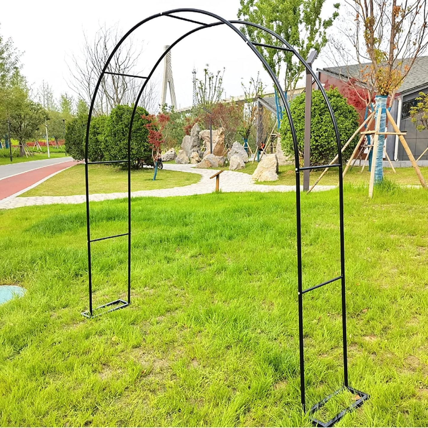 Garden Arch Pergola for Climbing Plants, Outdoor Wedding Decor, Bridal Party Decoration, Trellis Support for Roses, Backyard, Lawn, Patio, Courtyard - Elegant Arbour Des