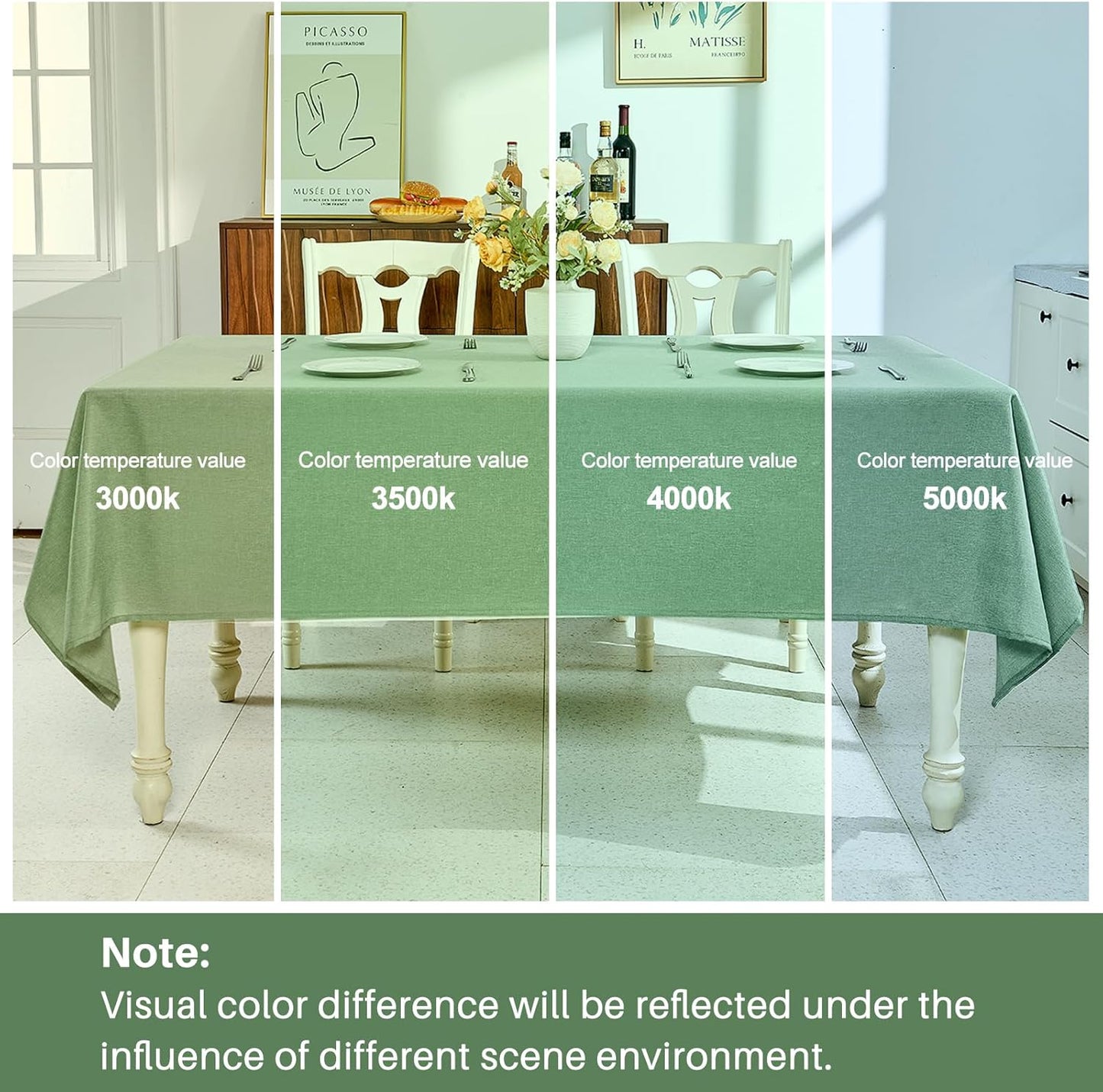 IVAPUPU Textured Linen Table Cloth for Rectangle Tables - Sage Green Tablecloths Rectangular Waterproof Wrinkle Free Wipeable Dining Table Cover for Spring Easter Decor Wedding Birthday, 52 x 70 Inch