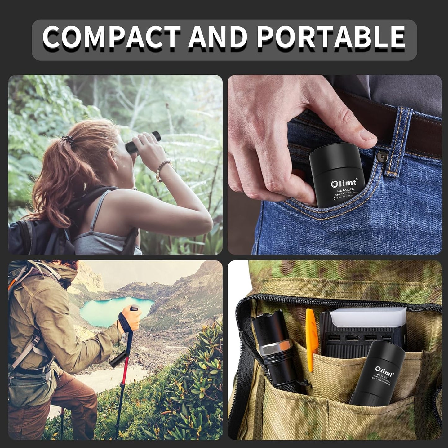8x32 Monocular Telescope Mini Pocket Monocular Compact Monoculars for Adults
