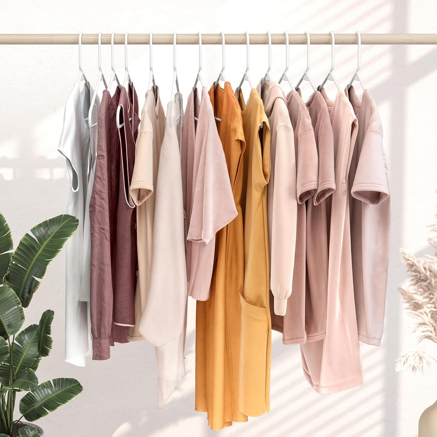 Plastic Hangers 50 Pack White - Clothes Hangers - Makes The Perfect Co