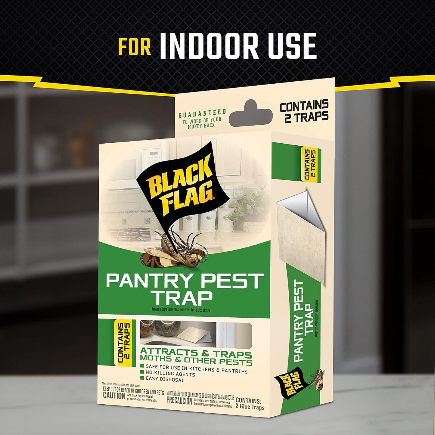 Black Flag Pantry Pest Trap 2 Count, Insect Traps, Safe For Use In Kit