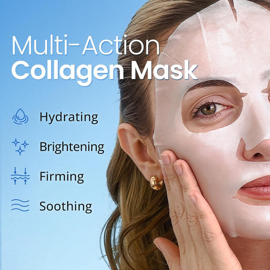 Ebanel 15 Pack Collagen Face Mask with Hyaluronic Acid, Vitamin C, Pep