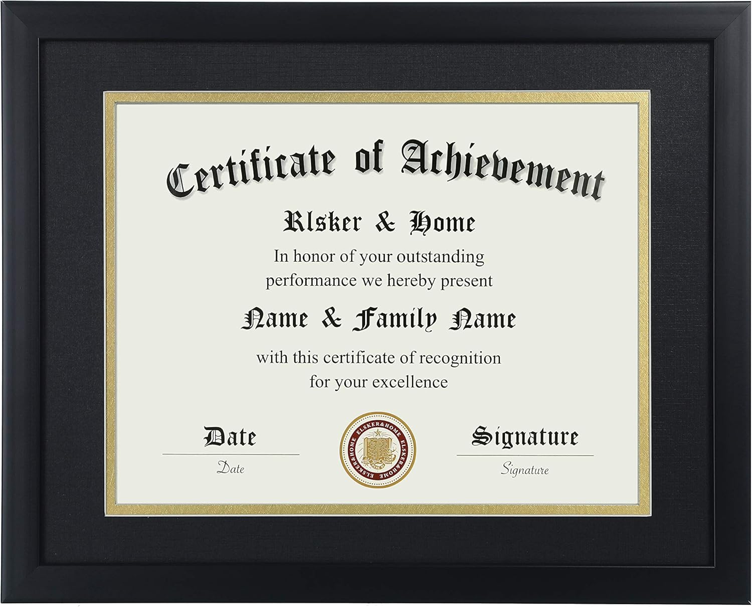 ELSKER&HOME 8.5x11 Certificate Frame - Classic Black Color Frame - Dis