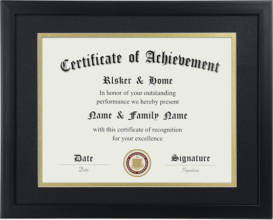 ELSKER&HOME 8.5x11 Certificate Frame - Classic Black Color Frame - Dis