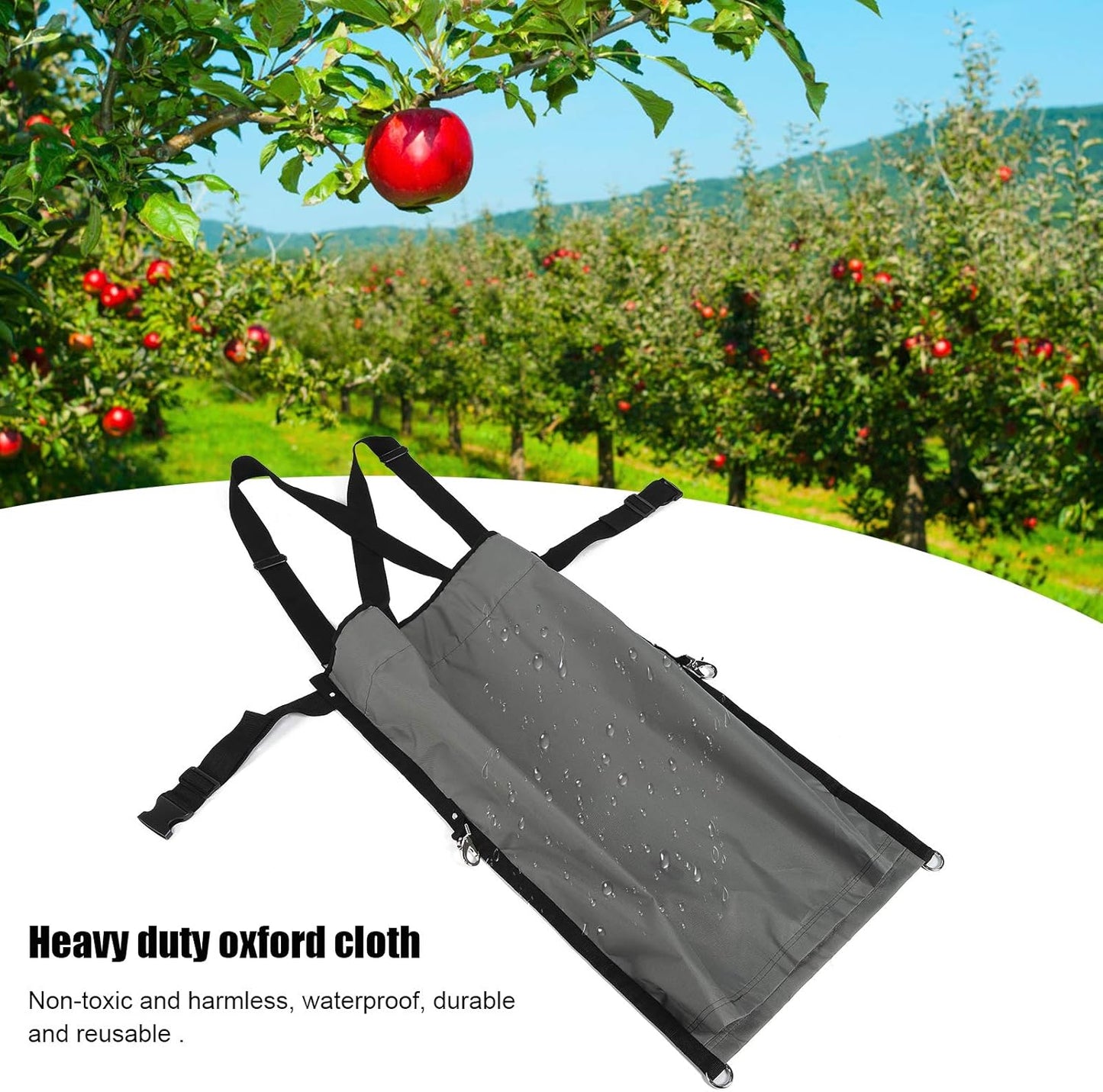 Fdit Adjustable Fruit Picking Apron, 600D Oxford Cloth, Vegetable Harvest Bag, 86x49cm, Garden Storage Pouch