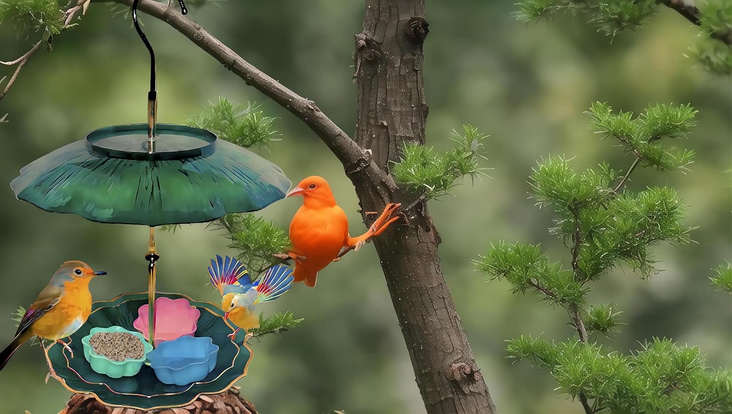Hanging Feeding Birds Wild Bird for Attracting Suitable for Outdoor Pl