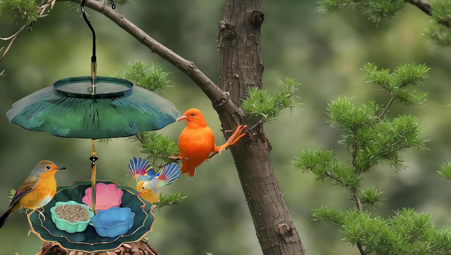 Hanging Feeding Birds Wild Bird for Attracting Suitable for Outdoor Platform (Green)