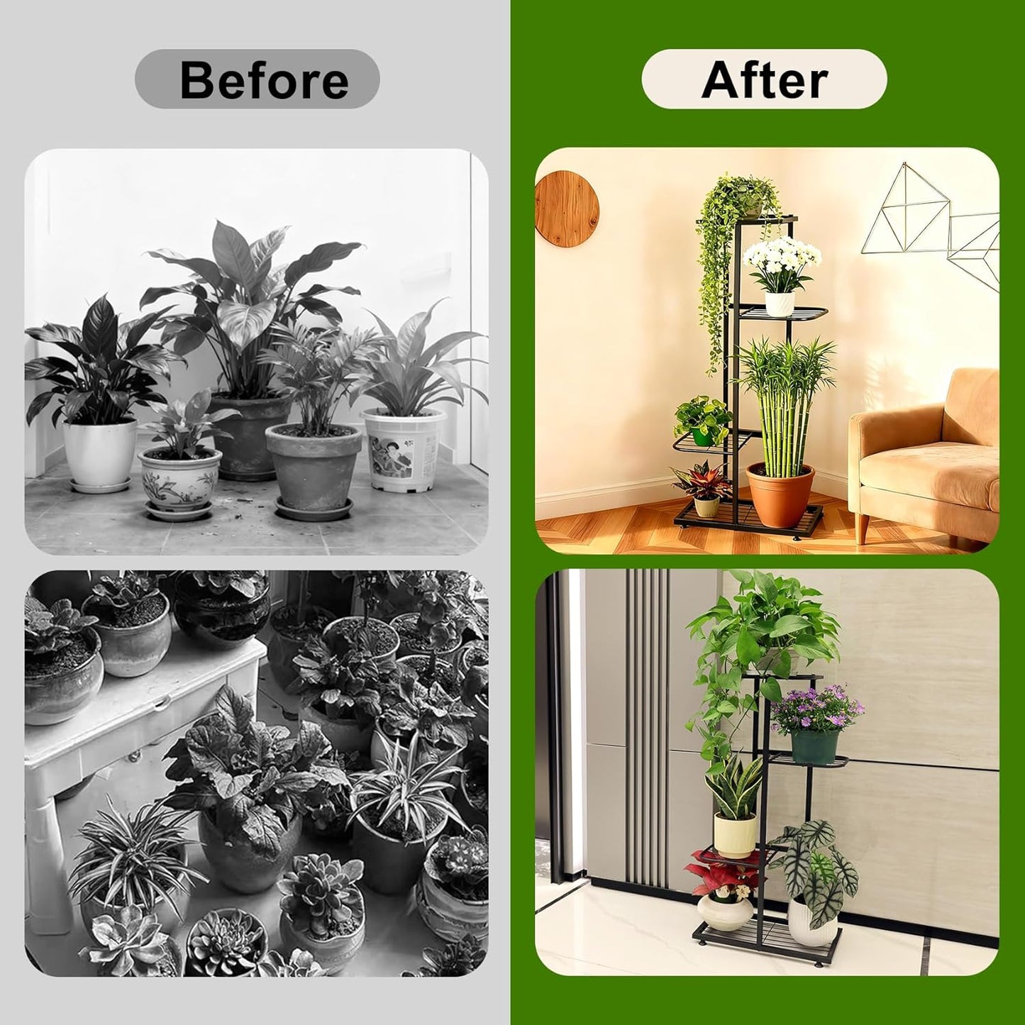 Plant Stand Indoor Outdoor, Corner Metal Plant Stands, Heavy Duty Tall