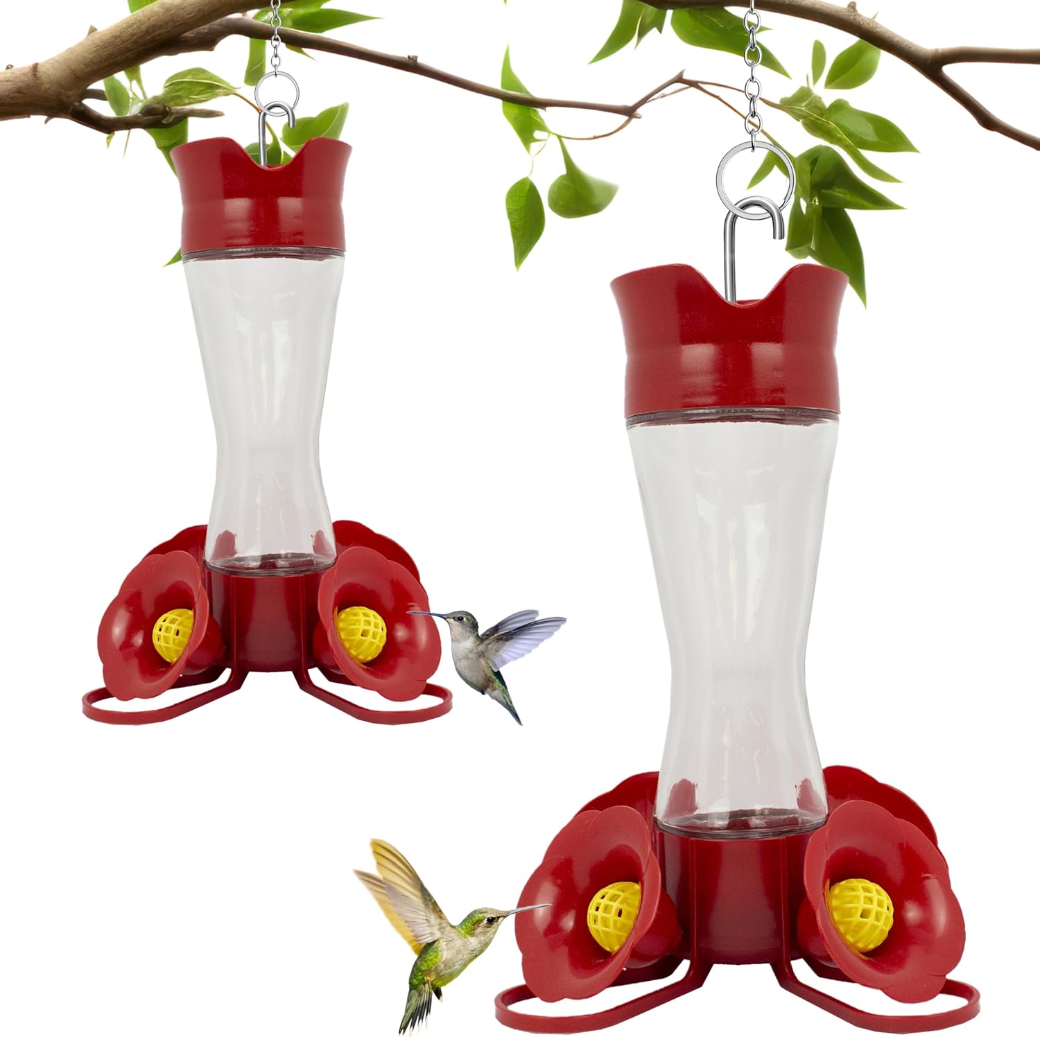Perky-Pet 203CPBN-2 Glass Hummingbird Feeders for Outdoors with Perche