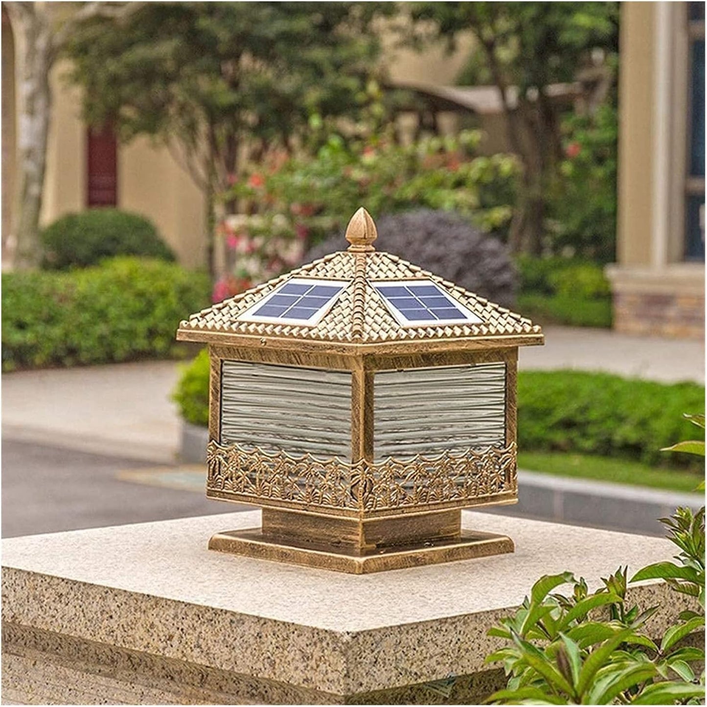 Courtyard Light Post Light Outdoor Led Courtyard European-style Square Home Waterproof Wall Garden Villa Gate Solar Post Light Garden Landscape Door Post Lamp Solar Column Lamp Home Decor Street