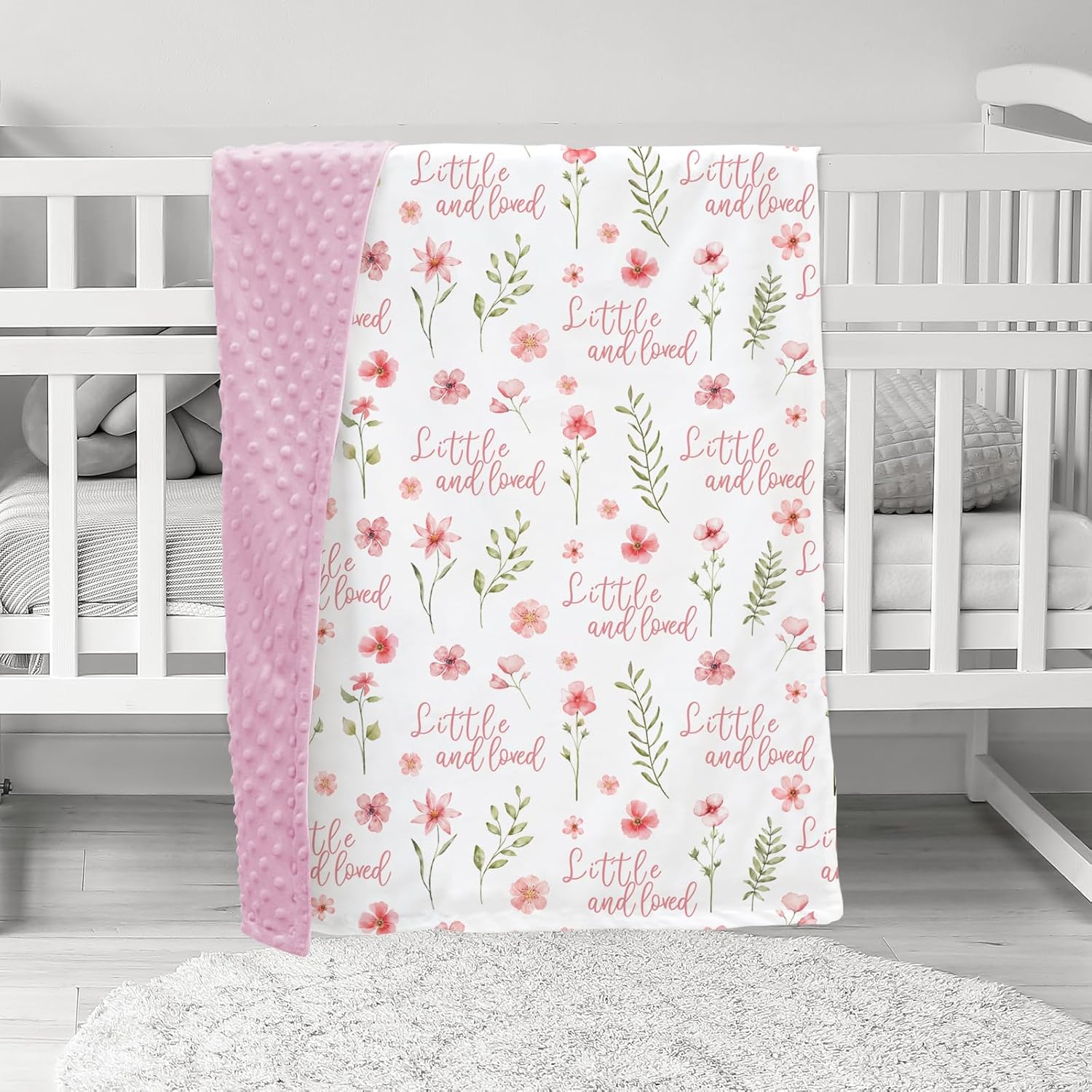 Floral Baby Blankets for Girls - Super Soft Nursery Minky Blanket, New