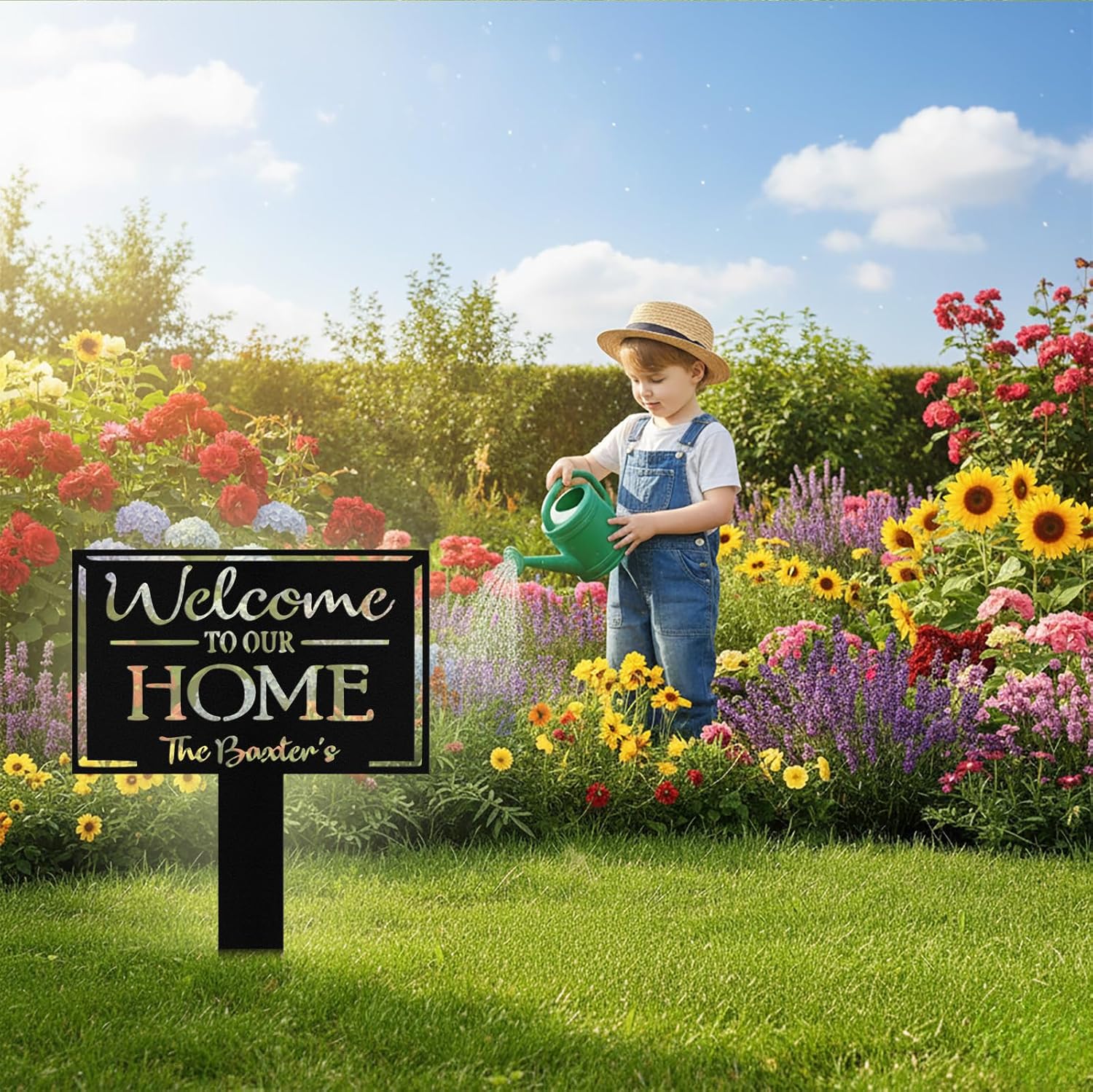 Custom Metal Garden Signs with Stake, Personalized Garden Signs for Ou