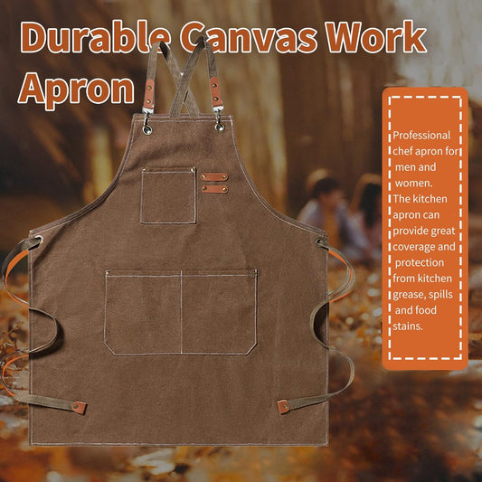 Work Aprons for Men,Kitchen Grill Apron with Pockets,Chef Cooking Aprons with Adjustable Straps and Pockets.