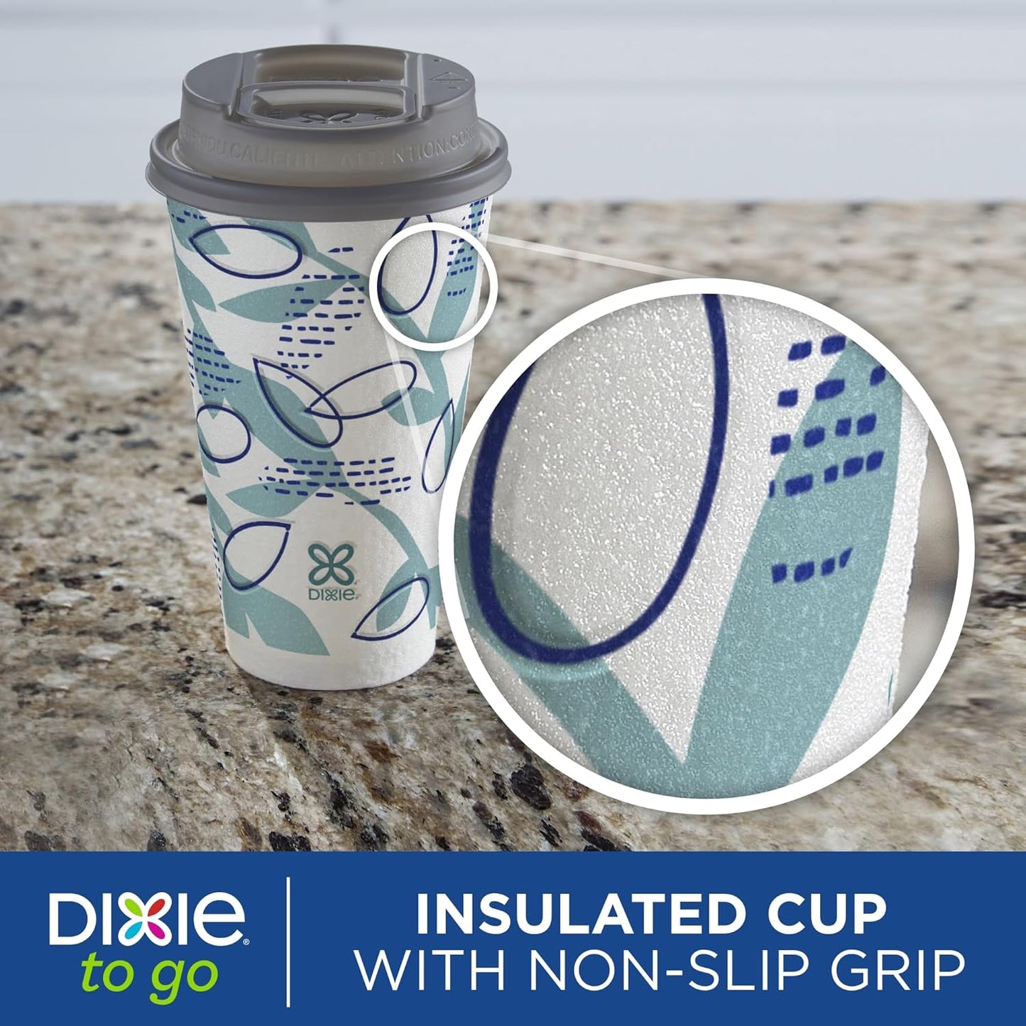 Dixie To Go Paper Coffee Cups With Lids, 16 oz, 108 ct, Disposable Ins
