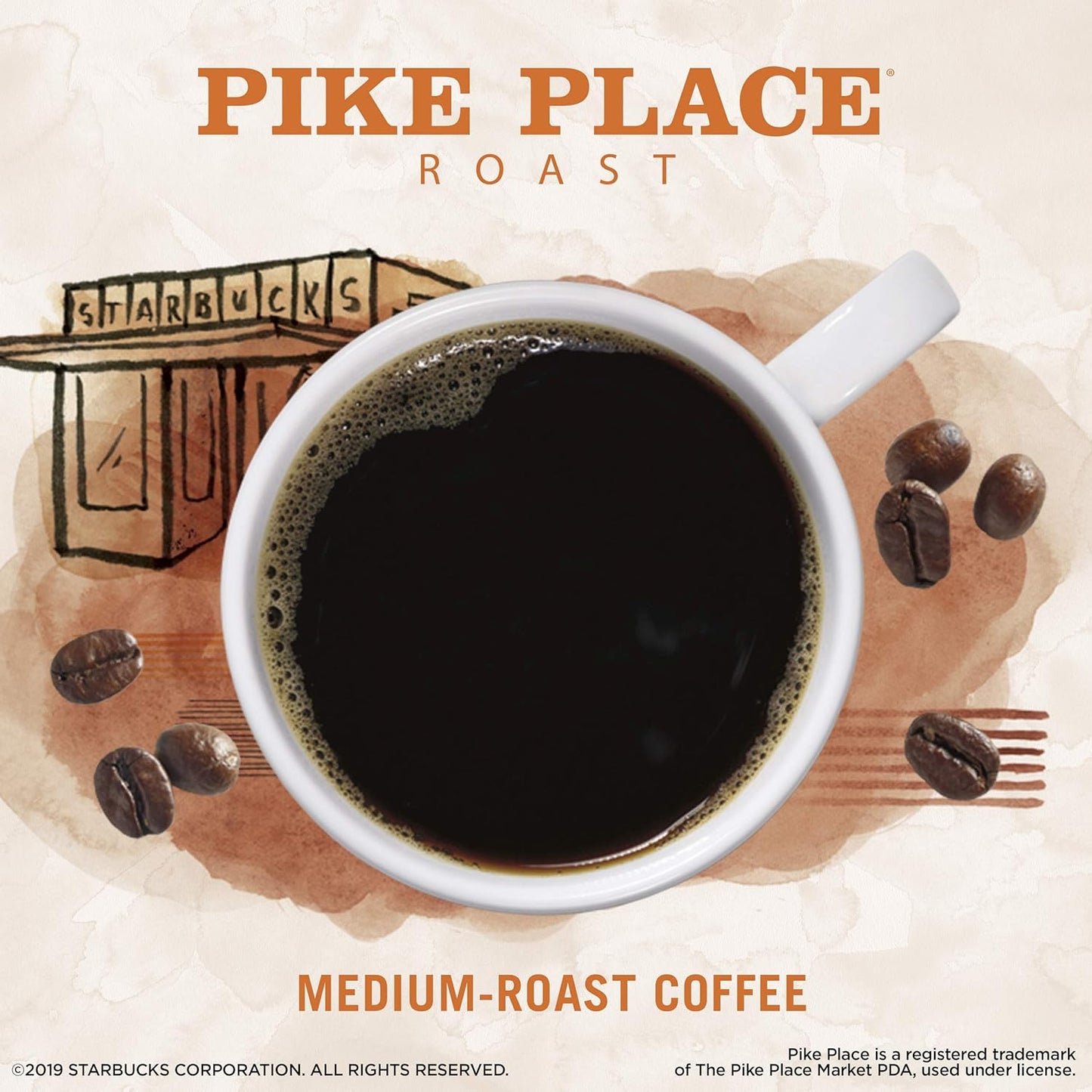 Starbucks VIA Instant Coffee, Medium Roast Coffee, Pike Place Roast, 100% Arabica, Single-Serve, 1 Box (50 Packets)