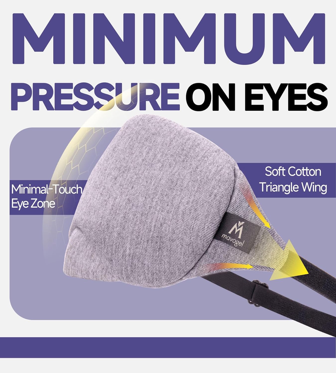 Mavogel Cotton Sleep Eye Mask - Updated Design Light Blocking with Adj
