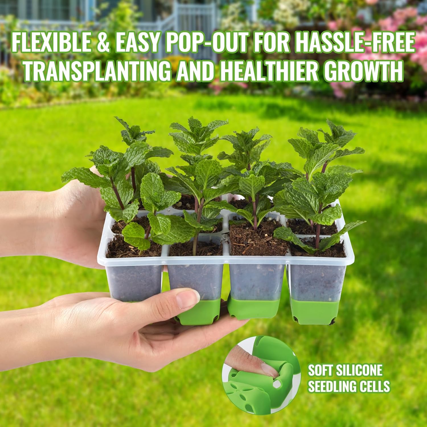 Backyard Expressions 5-Pack Silicone Seed Starter Kit – Reusable 60-Ce