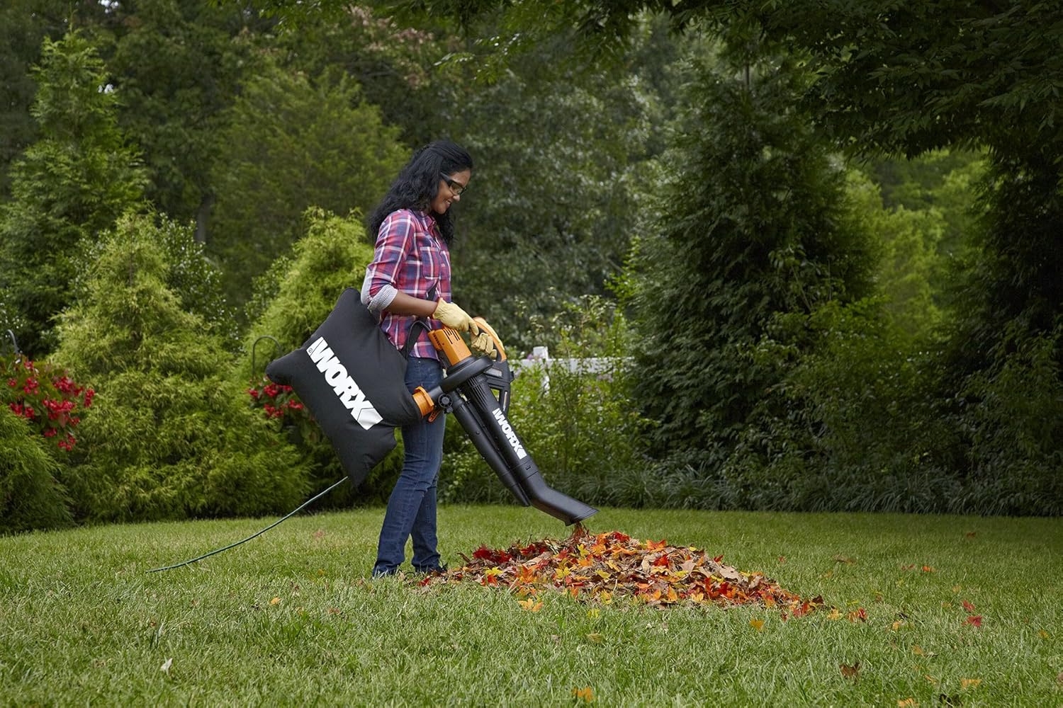 WORX Trivac 3 in 1 Electric Leaf Blower for Lawn Care, Leaf Vacuum wit