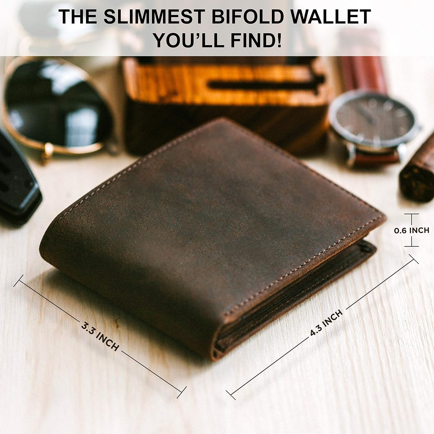 Top Grain Leather Wallet for Men | RFID Blocking | Extra Capacity Bifo