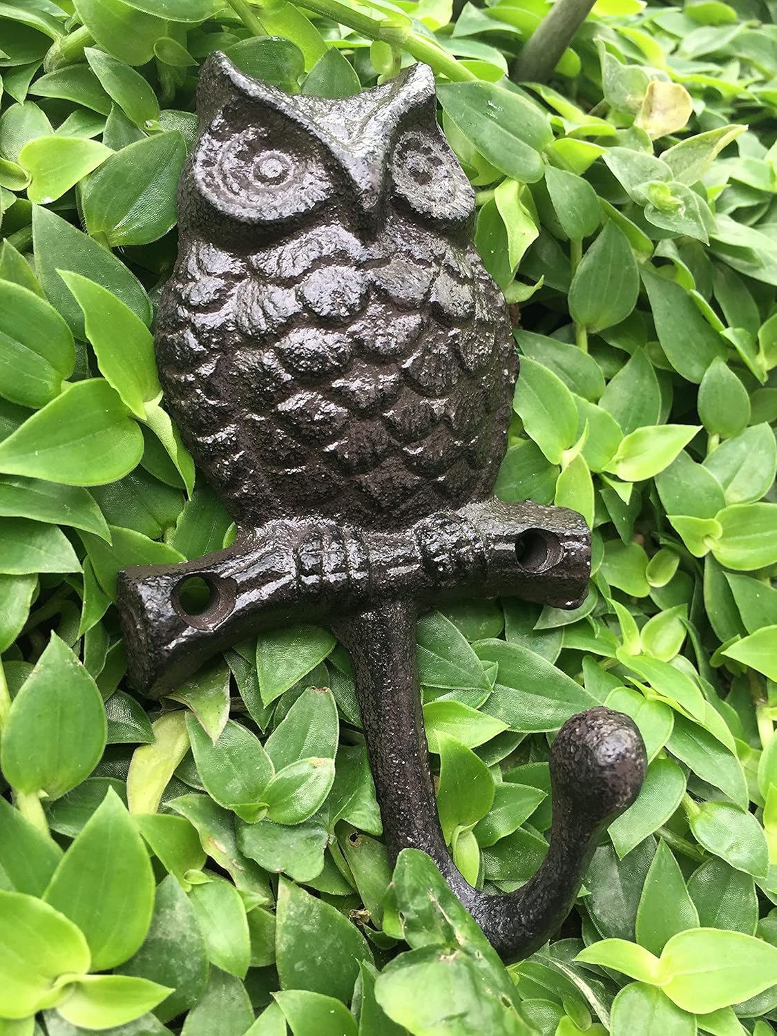 Cast Iron Hooks Decorative Owl Animal Shaped - Key Holder Towel Hook Wall Mounted Cast Iron Metal Hooks for Home Garden Office Indoor Outdoor, Hand Made, Gift, 2 pcs/Set