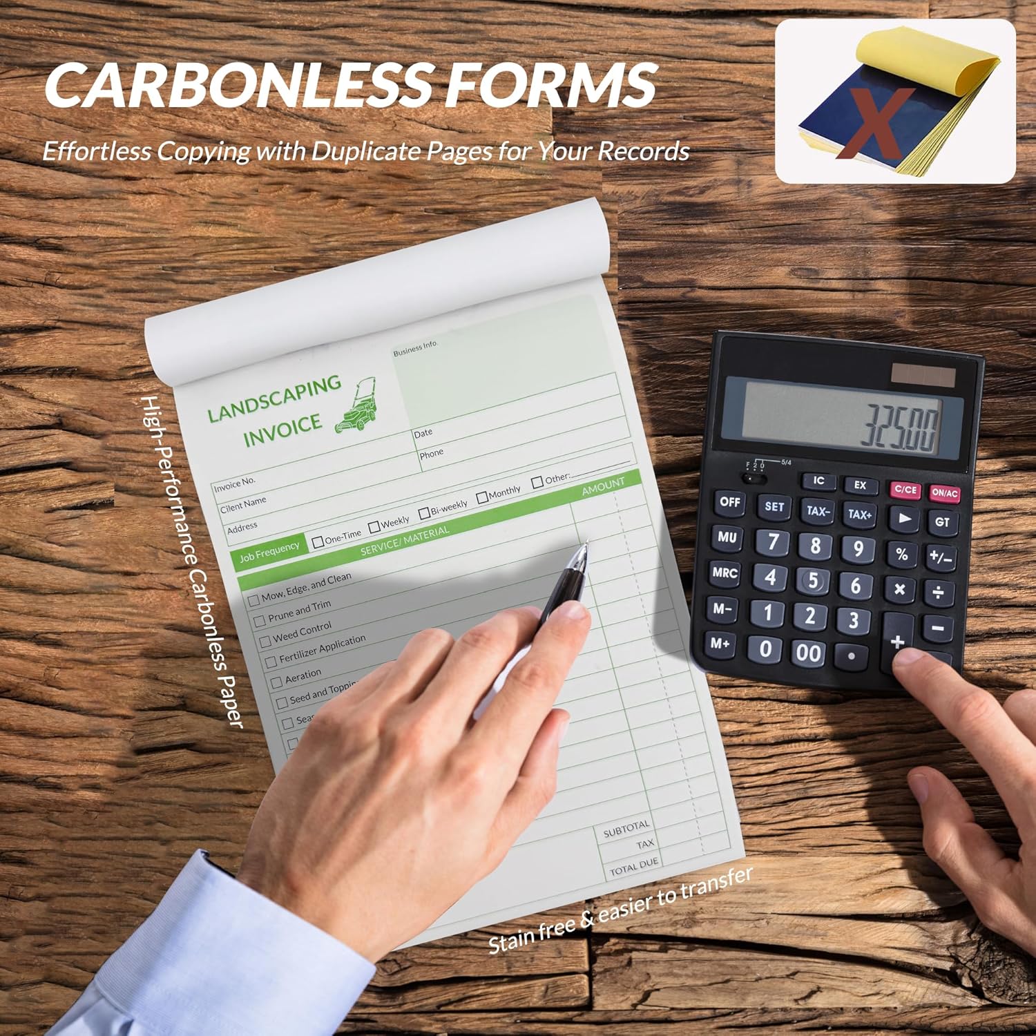 Professional Garden Invoice Receipt Book, Landscaping Invoice Book for