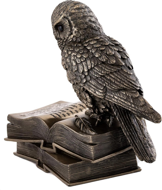 Top Collection Owl on Book Statue - Great Horned Owl Sculpture in Prem