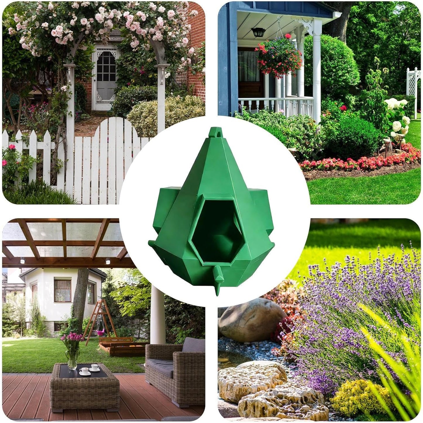 Bird Feeder - Decorative Hangable Nest Shelter, Hummingbird Feeder for Yard Viewing, Garden Avian Sanctuary, Shatterproof ABS with Wide-Mouth Port, Wildlife Observation Station for Feeding