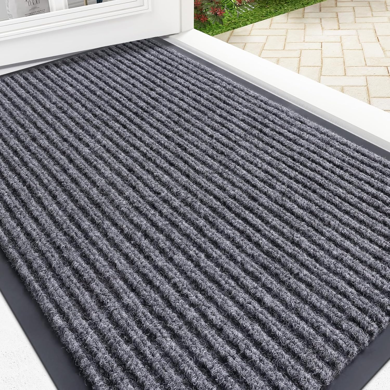 OLANLY Front Door Mat Indoor Outdoor Entrance, Waterproof Heavy Duty D