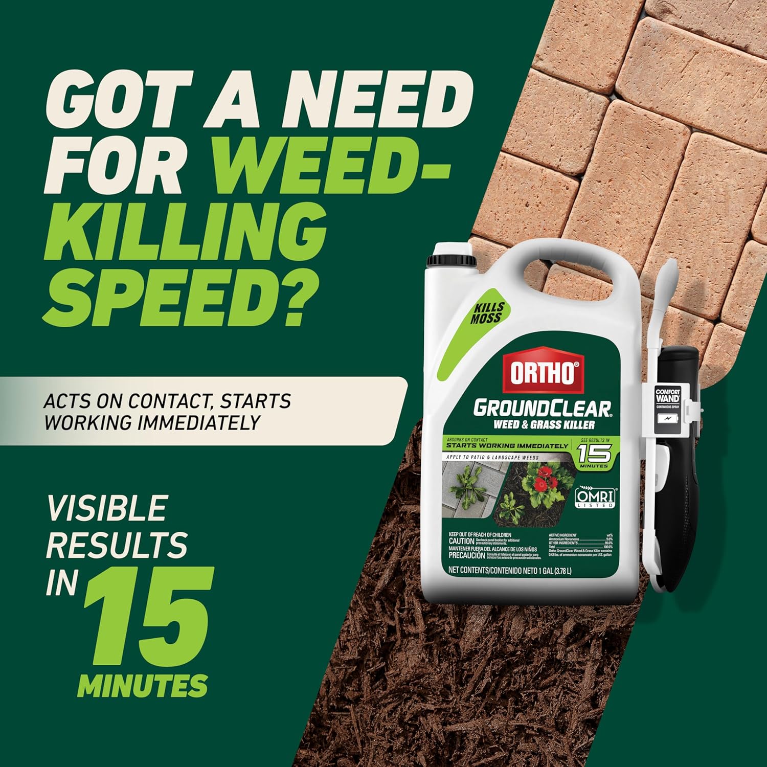 Ortho GroundClear Weed & Grass Killer with Comfort Wand - Kills Dandel
