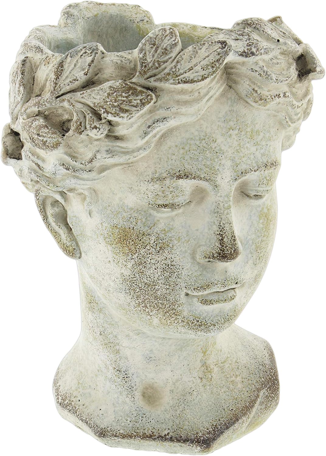 Distinctive Designs Greek/Roman Style Female Statue Head Cement Planter (Style 1)